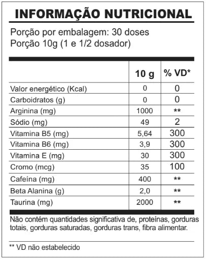 V9 PUMP Pré-treino 300g - Sabor Energético