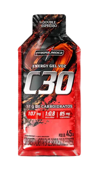 Vo2 Energy Gel C30 - Sabor Double Expresso c/ cafeína