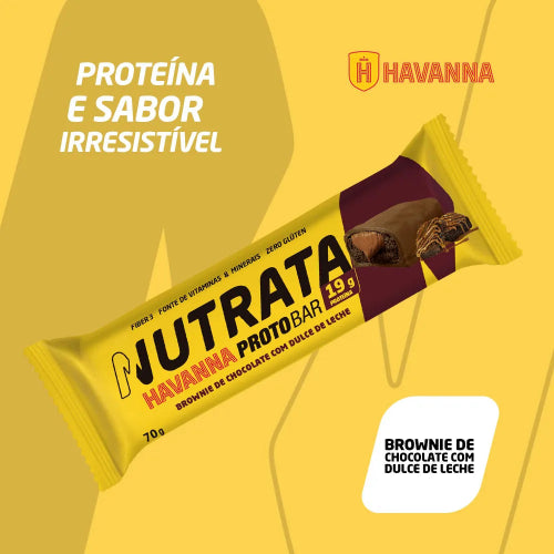 Barra de Proteína Havanna PROTOBAR - Sabor Doce de Leite e Brownie de Chocolate