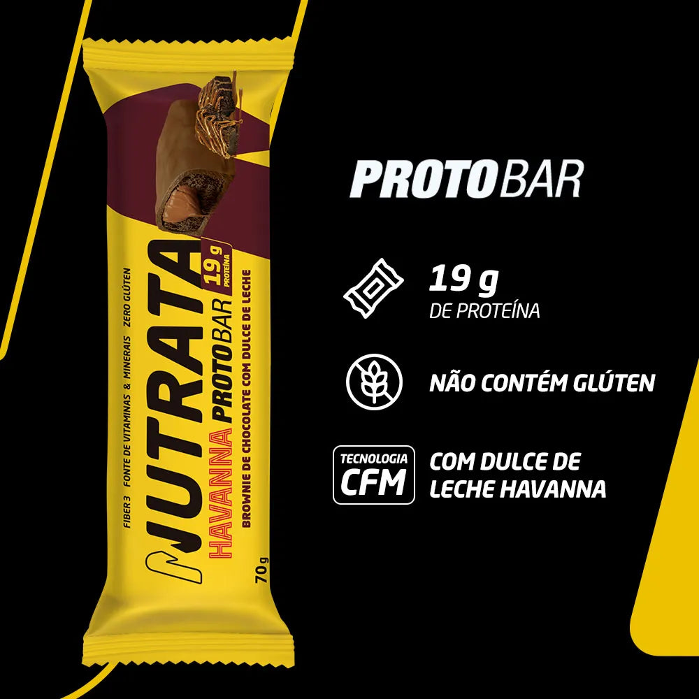 Barra de Proteína Havanna PROTOBAR - Sabor Doce de Leite e Brownie de Chocolate