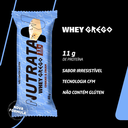 Barra de Proteína Grego Bar - Sabor Cookies and Cream