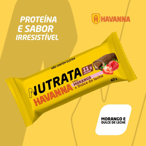 Barra de Proteína Havanna - Sabor Doce de Leite e Morango