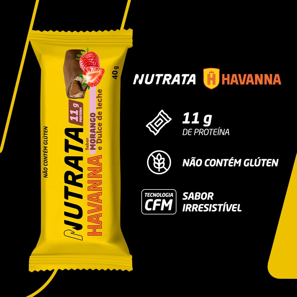 Barra de Proteína Havanna - Sabor Doce de Leite e Morango