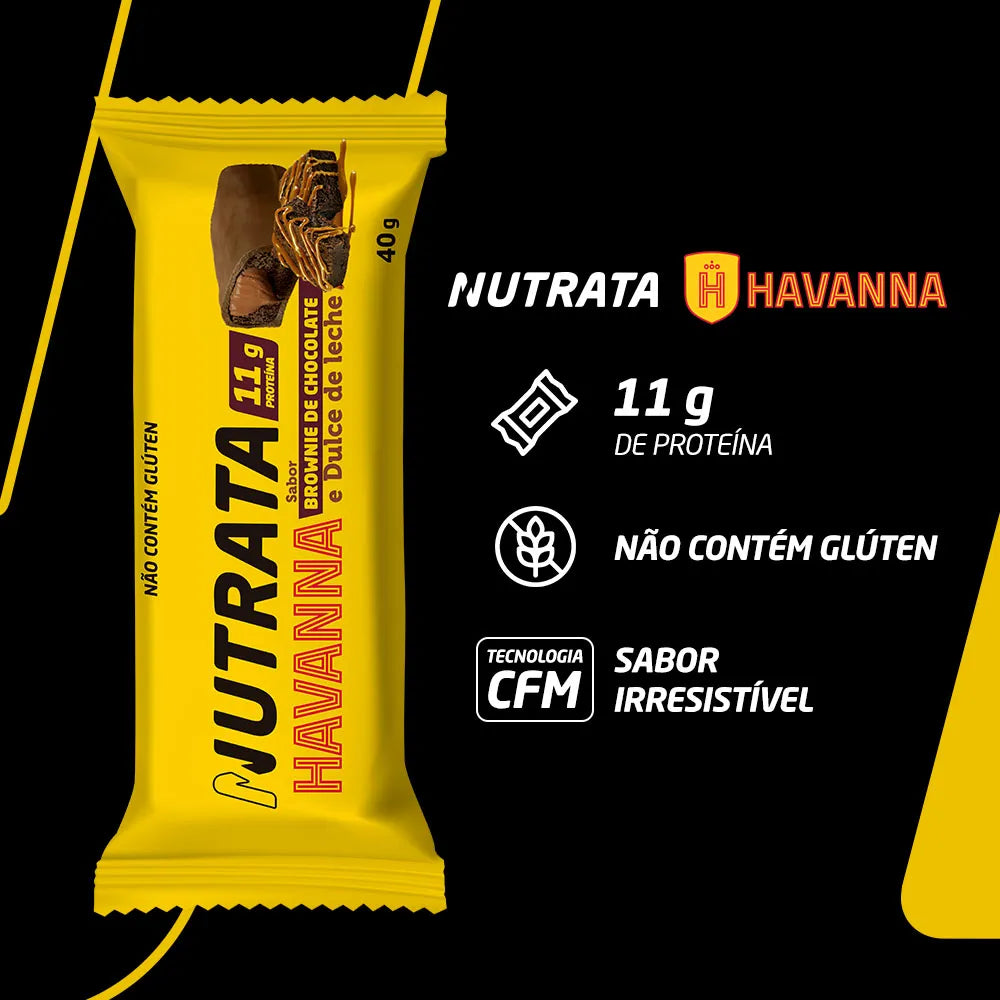 Barra de Proteína Havanna - Sabor Doce de Leite e Brownie de Chocolate