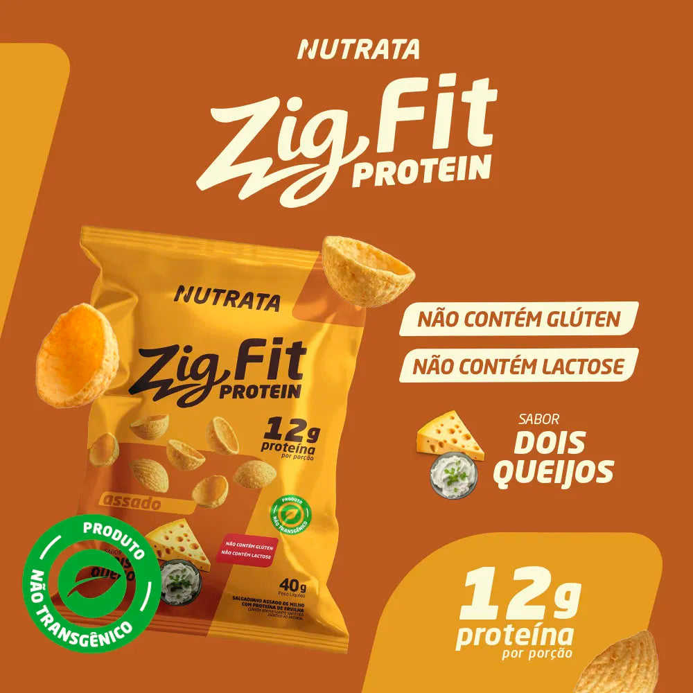 Salgadinho Proteico Zig Fit - Sabor Dois Queijos