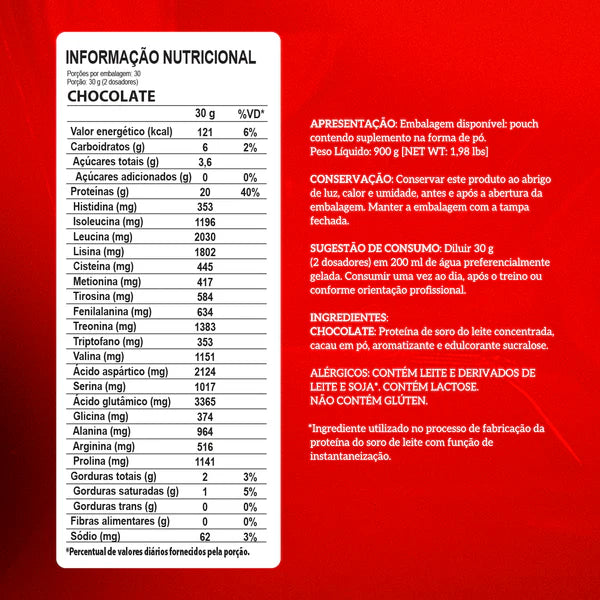 Whey Refil 100% 900g - Chocolate